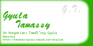 gyula tamassy business card